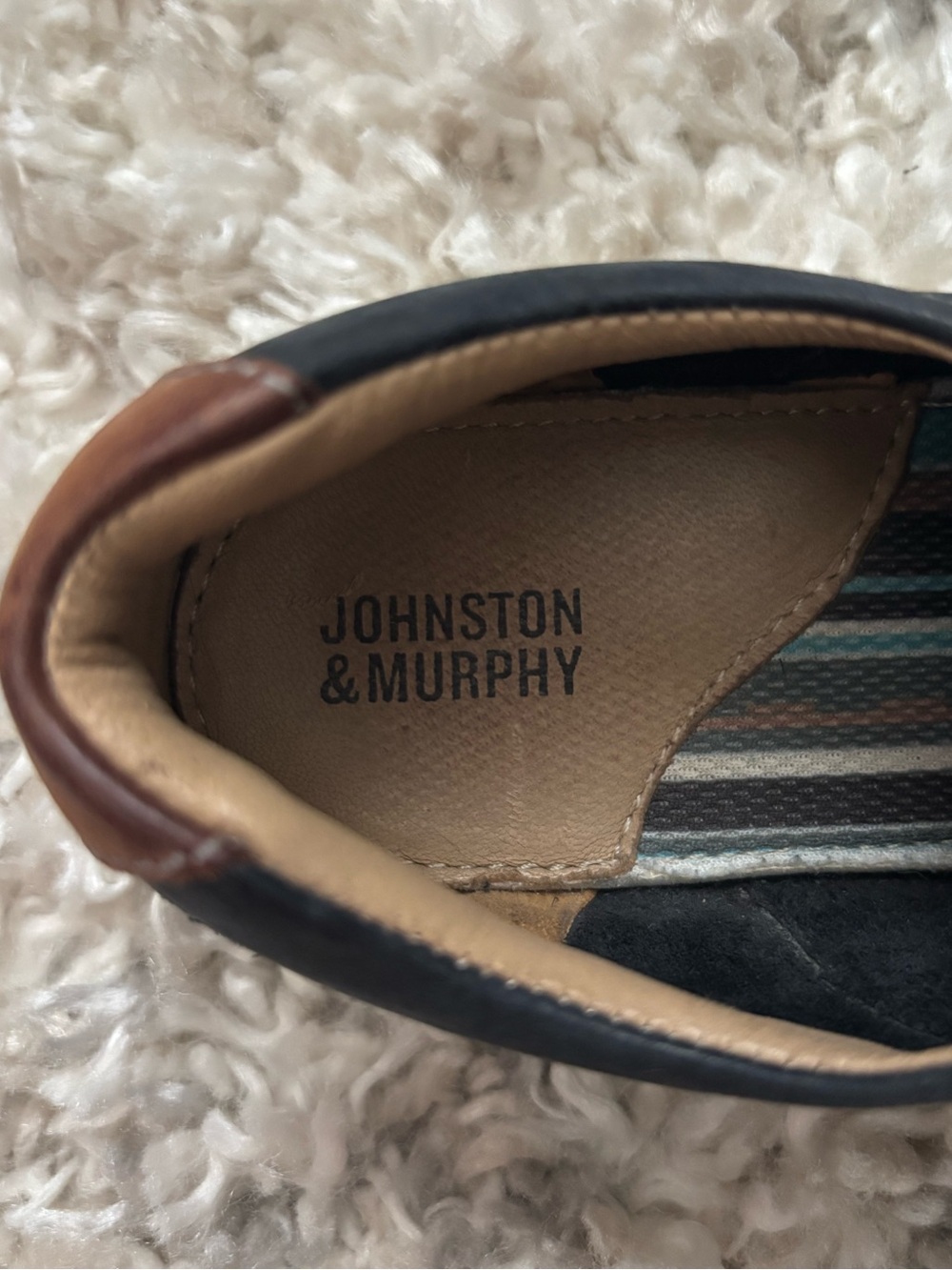 Johnston & Murphy Navy Boys Lace-Up Dress Shoes - Picture 8 of 9